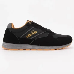 ELLESSE Baskets es logo doré semelle grises Homme NOIR New
