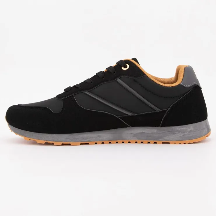 ELLESSE Baskets es logo doré semelle grises Homme NOIR New