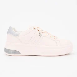 US POLO Baskets orange pastel paillettes silver peony asuka Femme ORANGE CLAIR Clearance