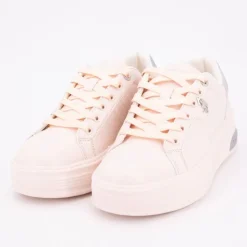 US POLO Baskets orange pastel paillettes silver peony asuka Femme ORANGE CLAIR Clearance