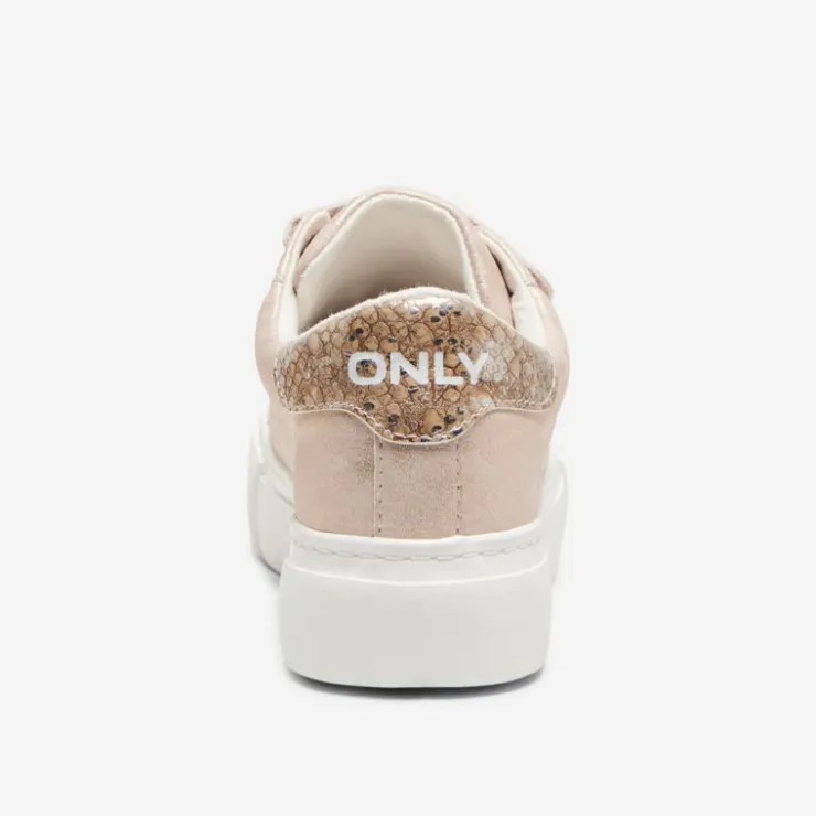 ONLY Baskets scratch python donna brillant pearl Femme ROSE CLAIR Outlet