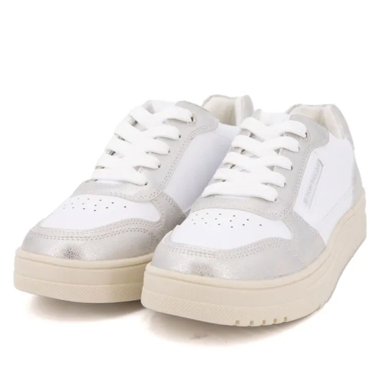 TOM TAILOR Baskets silver à lacets semelle crème Femme ARGENT Online