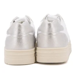 TOM TAILOR Baskets silver à lacets semelle crème Femme ARGENT Online