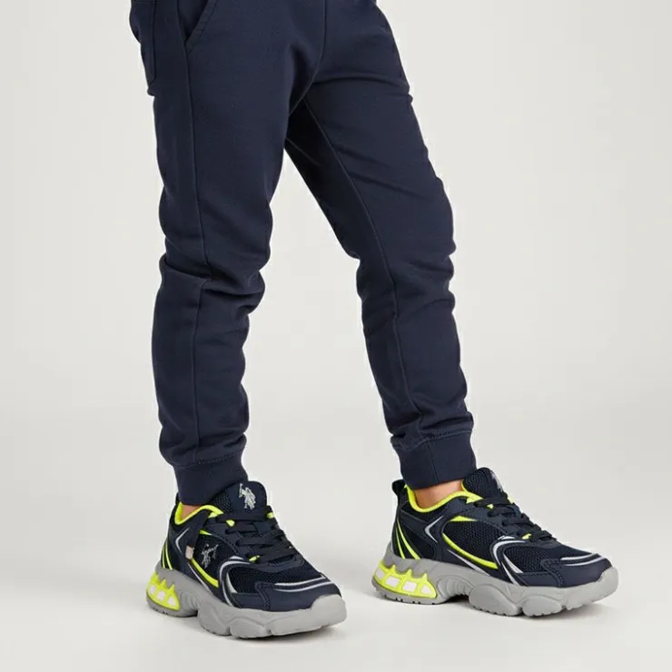 US POLO Baskets streetwear tissu avec touches de couleur Enfant JAUNE Online