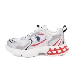 US POLO Baskets streetwear tissu avec touches de couleur Enfant BLANC Best