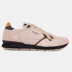 PEPE JEANS Baskets tissu couleur sable à lacets Homme BEIGE