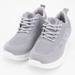 KELARA Baskets toile à lacets bi color semelle à motif Femme GRIS CLAIR Online