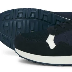 JACK & JONES Baskets toile beech à lacets semelle blanche crantée Homme BLEU FONCE Best