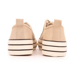 TOM TAILOR Baskets toile semelle à rayures Femme BEIGE Hot