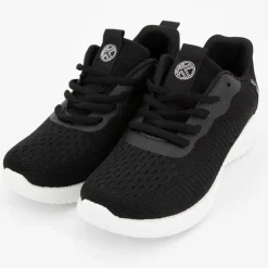 KELARA Baskets toille semelle à lacets semelle épaisse Femme NOIR