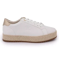 TOM TAILOR Baskets unies semelle corde Femme BLANC Best