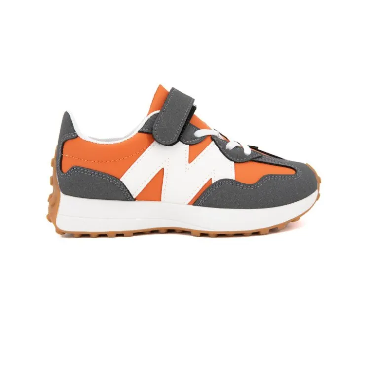 MANOUKIAN Baskets yolane à scratch semelle épaisse Enfant ORANGE New