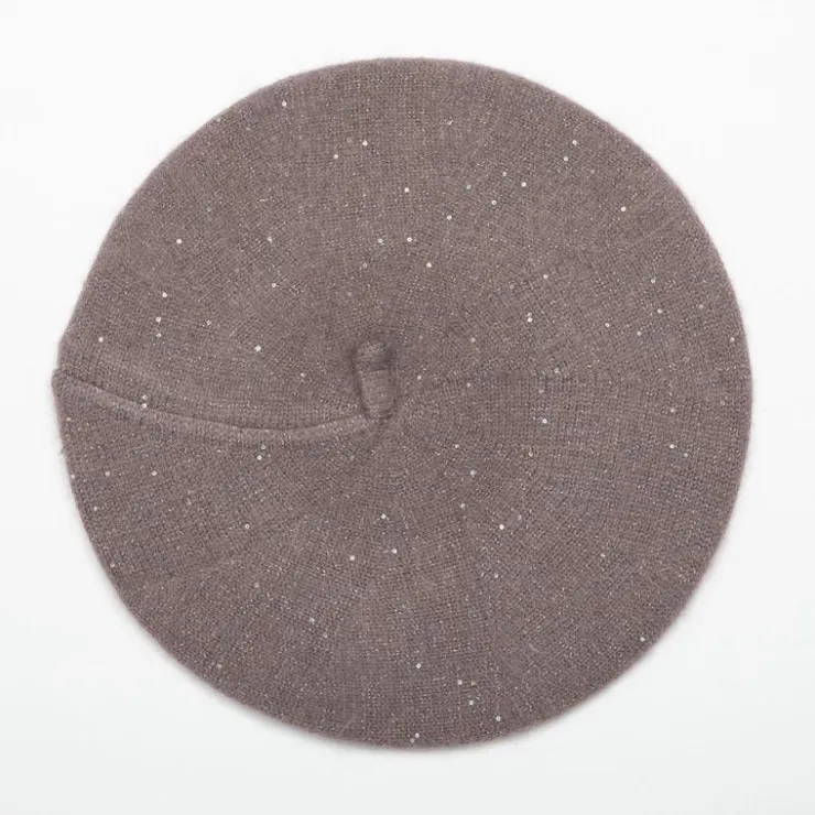 MANOUKIAN Beret maille à paillettes Femme GRIS Discount
