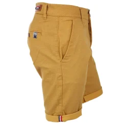 BLAGGIO Bermuda chino coton stretch armuré Varen Homme JAUNE New