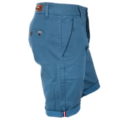BLAGGIO Bermuda chino coton stretch armuré Varen Homme BLEU New