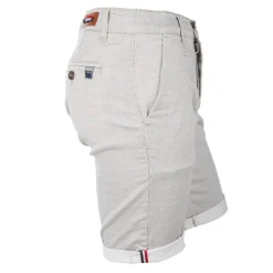 BLAGGIO Bermuda chino coton stretch armuré Varen Homme BLANC ECRU