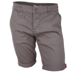 BLAGGIO Bermuda chino coton stretch armuré Varen Homme GRIS FONCE Sale