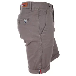 BLAGGIO Bermuda chino coton stretch armuré Varen Homme GRIS FONCE Sale
