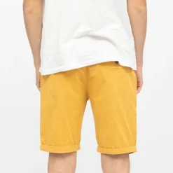 BLAGGIO Bermuda chino venili coton stretch fermeture éclair Homme JAUNE Hot