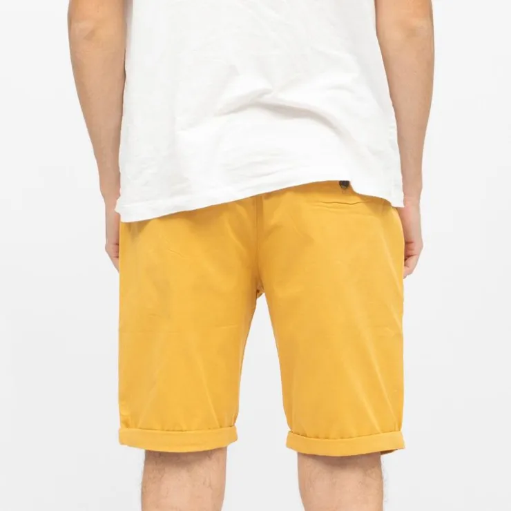 BLAGGIO Bermuda chino venili coton stretch fermeture éclair Homme JAUNE Hot