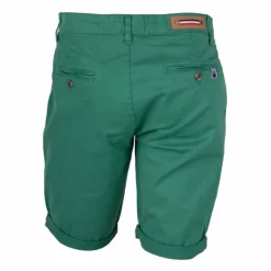 BLAGGIO Bermuda chino venili coton stretch popeline revers gansé bouton Homme VERT FONCE Online