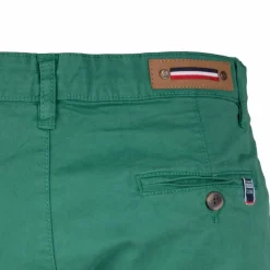 BLAGGIO Bermuda chino venili coton stretch popeline revers gansé bouton Homme VERT FONCE Online