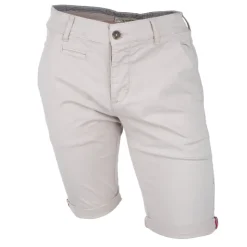 BLAGGIO Bermuda chino venili coton stretch popeline revers gansé bouton Homme BEIGE Online