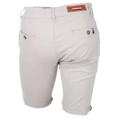 BLAGGIO Bermuda chino venili coton stretch popeline revers gansé bouton Homme BEIGE Online