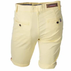 BLAGGIO Bermuda chino venili coton stretch fermeture éclair Homme JAUNE CLAIR New