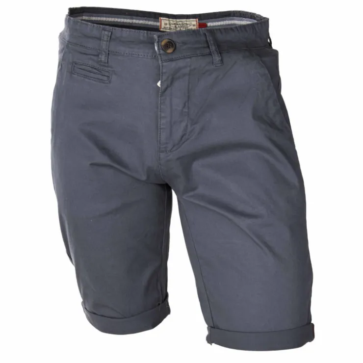 BLAGGIO Bermuda chino venili coton stretch fermeture éclair Homme GRIS FONCE