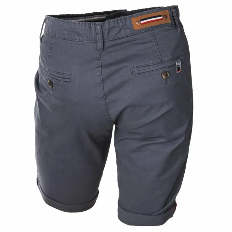 BLAGGIO Bermuda chino venili coton stretch fermeture éclair Homme GRIS FONCE