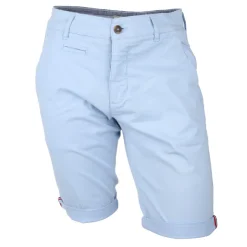 BLAGGIO Bermuda chino venili coton stretch popeline revers gansé bouton Homme BLEU CLAIR Online
