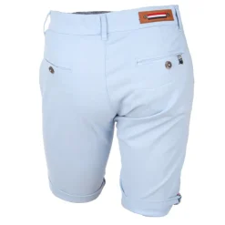 BLAGGIO Bermuda chino venili coton stretch popeline revers gansé bouton Homme BLEU CLAIR Online