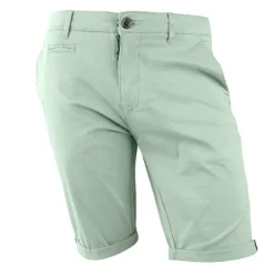 BLAGGIO Bermuda chino venili coton stretch fermeture éclair Homme VERT CLAIR Hot