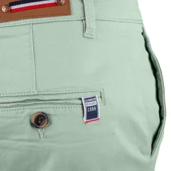 BLAGGIO Bermuda chino venili coton stretch fermeture éclair Homme VERT CLAIR Hot