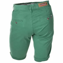 BLAGGIO Bermuda chino venili coton stretch fermeture éclair Homme VERT FONCE Clearance