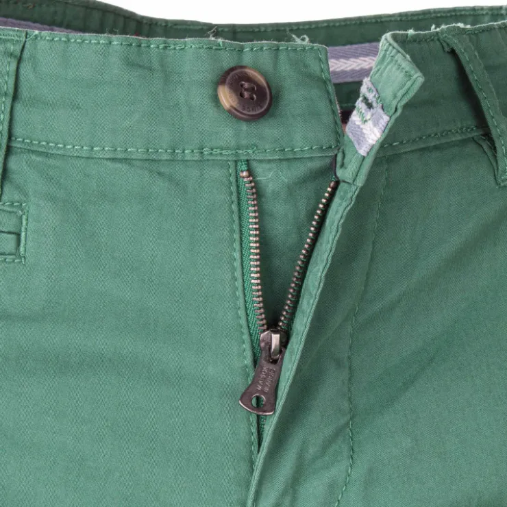 BLAGGIO Bermuda chino venili coton stretch fermeture éclair Homme VERT FONCE Clearance