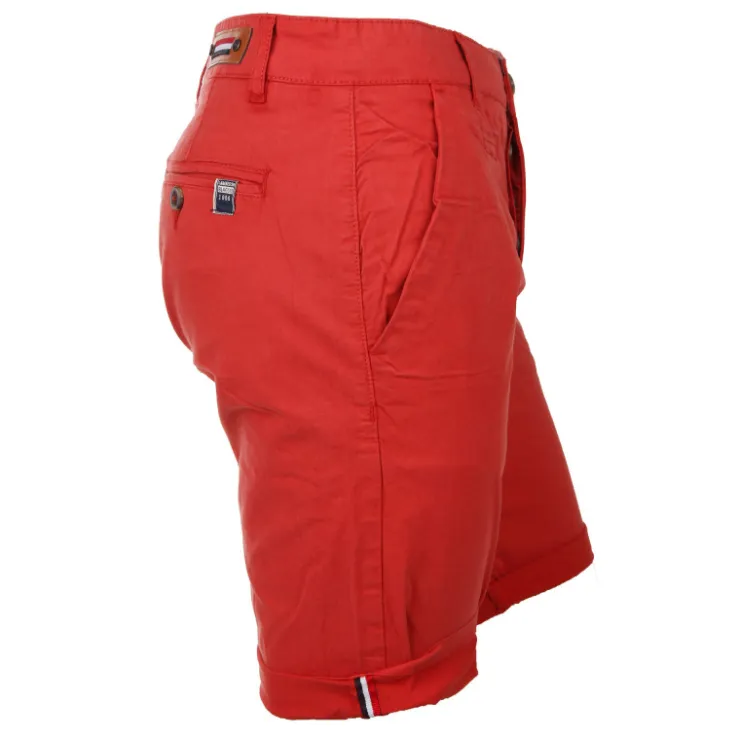 BLAGGIO Bermuda chino venili coton stretch popeline revers gansé bouton Homme ORANGE Discount