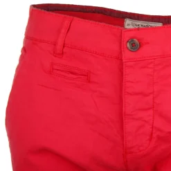 BLAGGIO Bermuda chino venili coton stretch popeline revers gansé bouton Homme ROUGE Hot