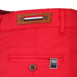 BLAGGIO Bermuda chino venili coton stretch popeline revers gansé bouton Homme ROUGE Hot