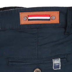 BLAGGIO Bermuda chino venili coton stretch popeline revers gansé bouton Homme BLEU FONCE Sale