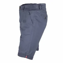 BLAGGIO Bermuda chino venili coton stretch popeline revers gansé bouton Homme BLEU PETROLE Best