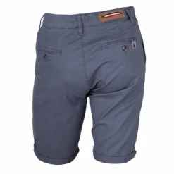 BLAGGIO Bermuda chino venili coton stretch popeline revers gansé bouton Homme BLEU PETROLE Best