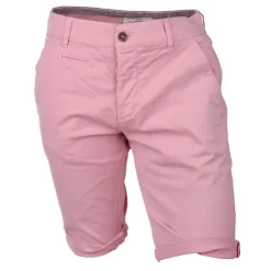 BLAGGIO Bermuda chino venili coton stretch popeline revers gansé bouton Homme ROSE New