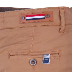 BLAGGIO Bermuda chino venili coton stretch popeline revers gansé bouton Homme MARRON Hot