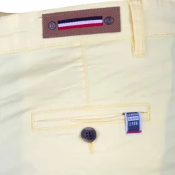 BLAGGIO Bermuda chino venili coton stretch popeline revers gansé bouton Homme JAUNE CLAIR Discount