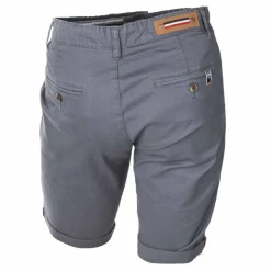 BLAGGIO Bermuda chino venili coton stretch fermeture éclair Homme BLEU PETROLE