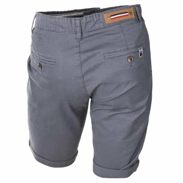 BLAGGIO Bermuda chino venili coton stretch fermeture éclair Homme BLEU PETROLE