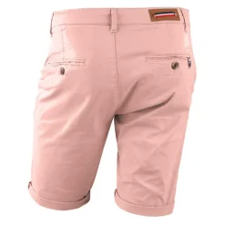 BLAGGIO Bermuda chino venili coton stretch fermeture éclair Homme ROSE CLAIR