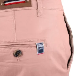 BLAGGIO Bermuda chino venili coton stretch fermeture éclair Homme ROSE CLAIR